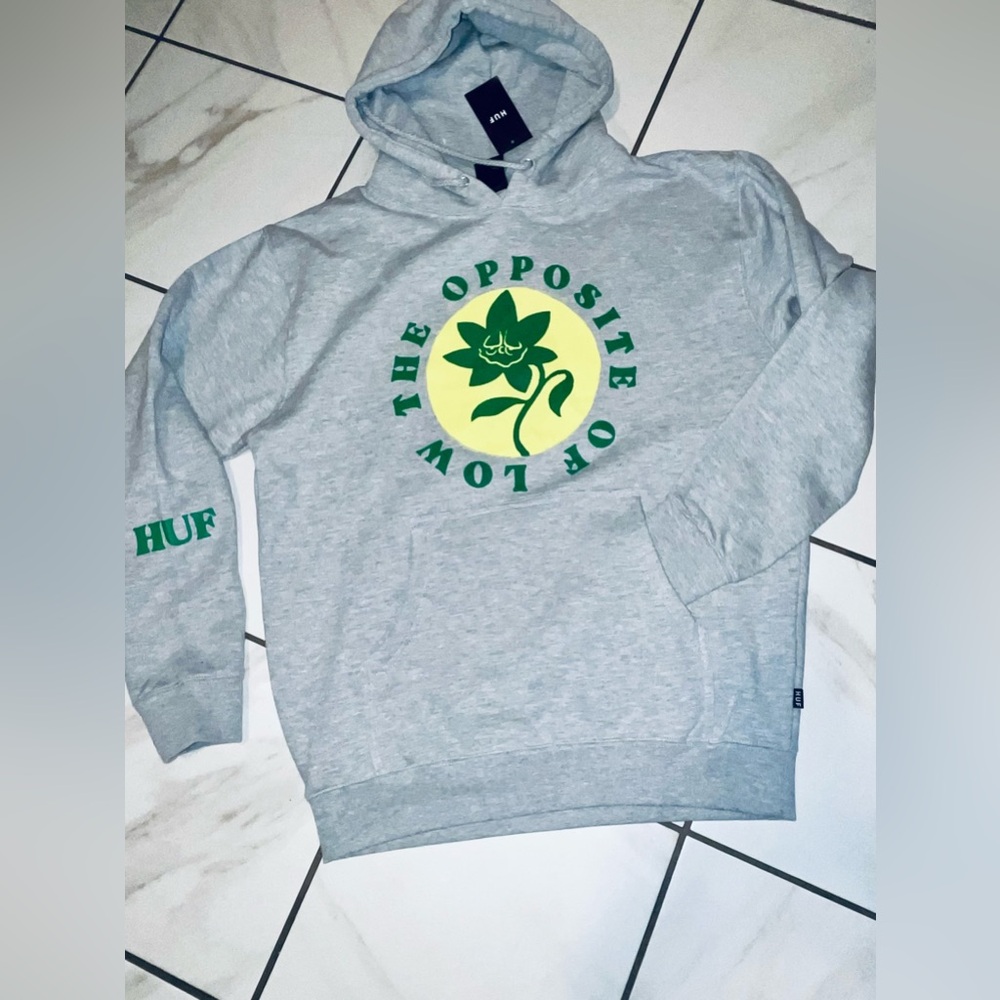 NWT! HUF Gray Hoodie - The Opposite of Low Design